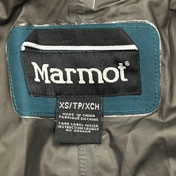 Marmot Jacket Womens XS Green Gore Tex Hooded Waterproof Shell Rain Coat Outdoor - Picture 7 of 11